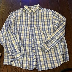 Southern Tide Blue and Cream Plaid Shirt